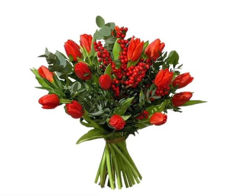 μπουκετο με κοκκινες τουλιπες