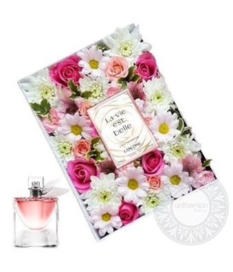 λουλουδια μαζι με αρωμα lancome